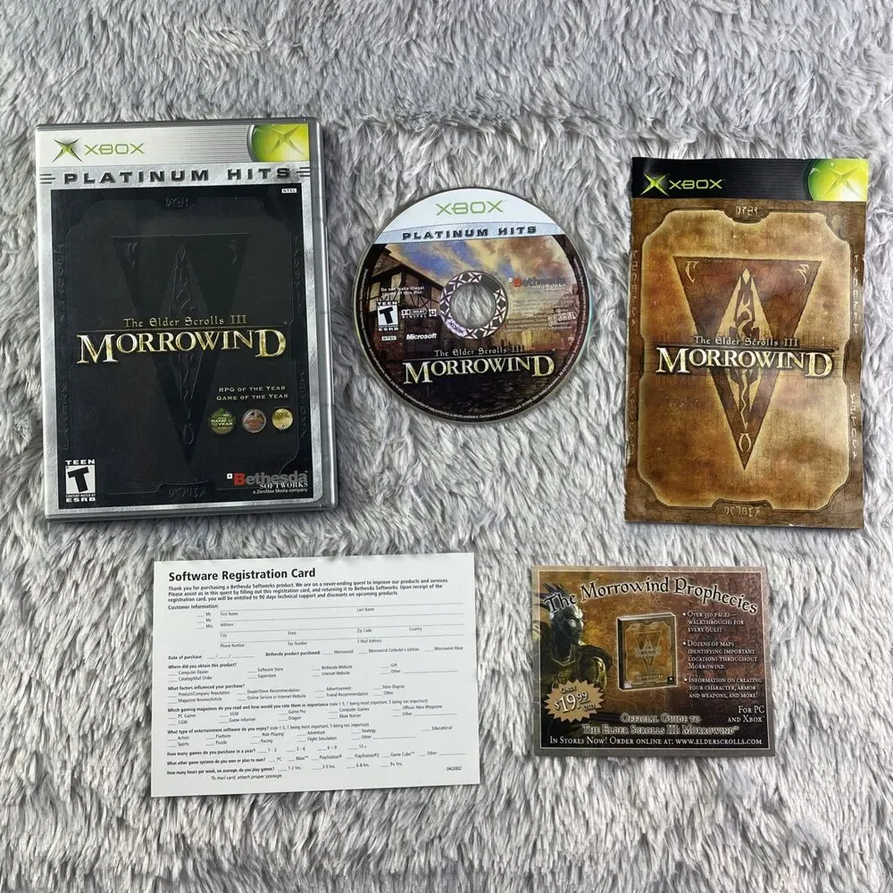 Elder Scrolls III: Morrowind (Microsoft Xbox, 2002) Disc Case Manual Inserts